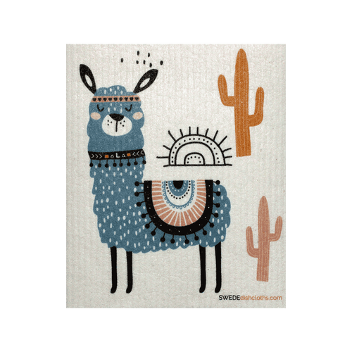 Blue Llama One Swedish Dishcloth - SWEDEdishcloths.com