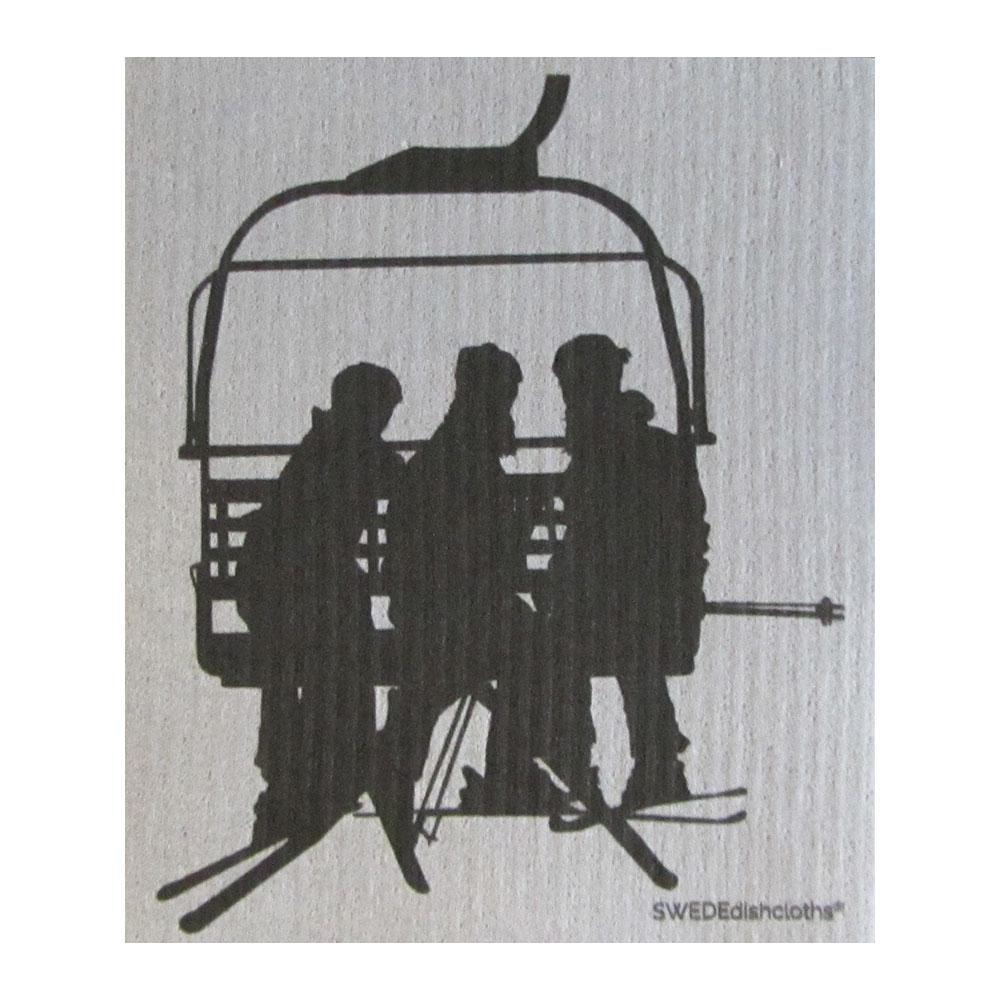 Chairlift One Each On Gray Swedish Dishcloth | Eco Friendly Absorbent Cleaning Cloth | Reusable Cleaning Wipes - 1