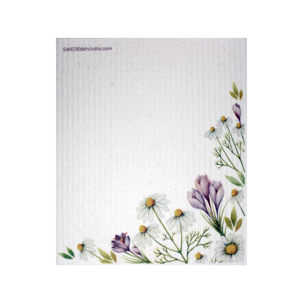 Chamomile Flowers Swedish Dishcloths | ECO Friendly Absorbent Cleaning Cloth - SWEDEdishcloths.com