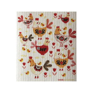 Chickens! ONE each Swedish Dishcloth | ECO Friendly Absorbent Cleaning Cloth | Reusable Cleaning Wipes - SWEDEdishcloths.com