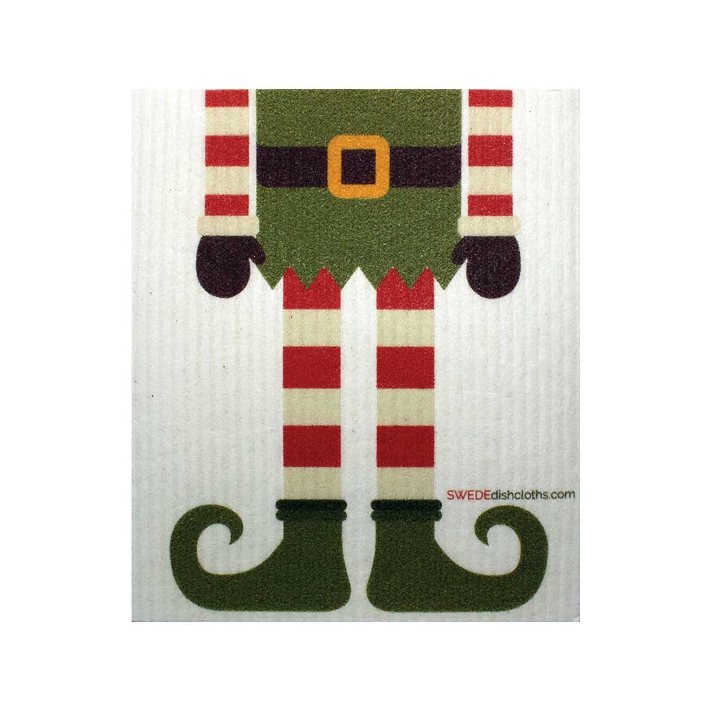 Christmas Elf One cloth Swedish Dishcloths | Eco Friendly Reusable Absorbent Cleaning Cloth - SWEDEdishcloths.com