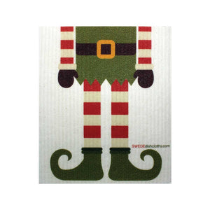 Christmas Elf One cloth Swedish Dishcloths | Eco Friendly Reusable Absorbent Cleaning Cloth - SWEDEdishcloths.com