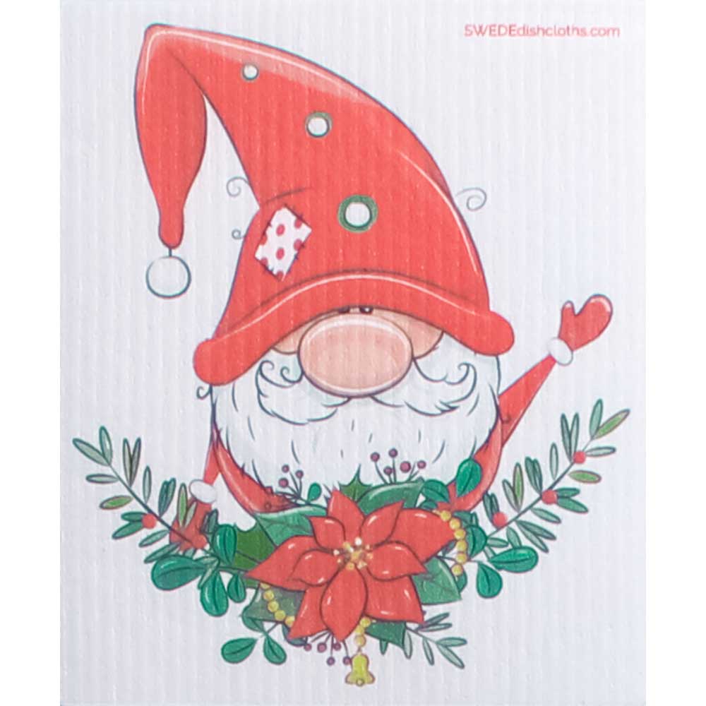Christmas Gnome Swedish Dishcloth | ECO Friendly Absorbent Cleaning Cloth - SWEDEdishcloths.com