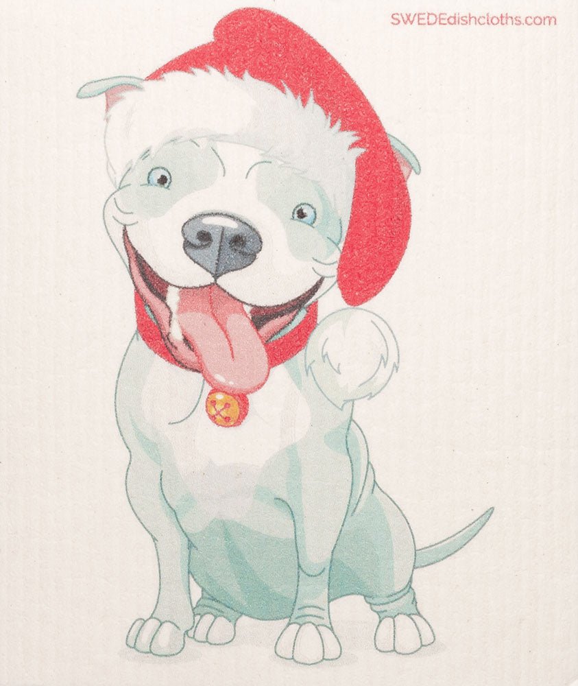 Christmas Pitbull Single Cloth | ECO Friendly Absorbent Cleaning Cloth - SWEDEdishcloths.com