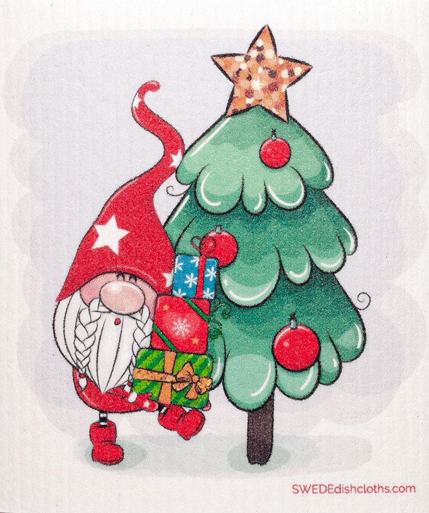 Christmas Single Gnome Single Cloth | ECO Friendly Absorbent Cleaning Cloth - SWEDEdishcloths.com