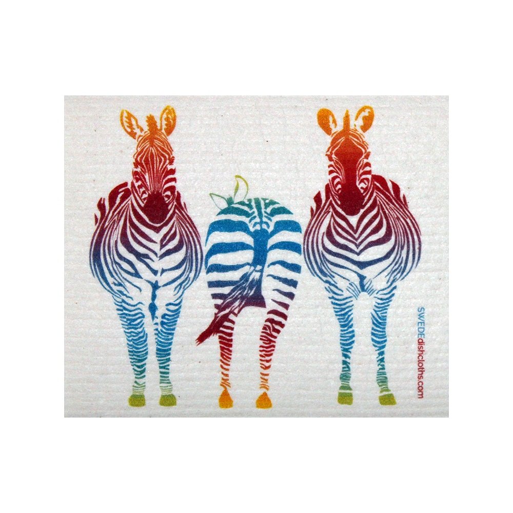 Colorful Zebra ONE each Swedish Dishcloth - SWEDEdishcloths.com