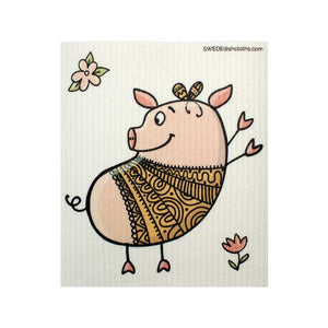 Dancing Pig One cloth Swedish Dishcloths | ECO Friendly Absorbent Cleaning Cloth - SWEDEdishcloths.com