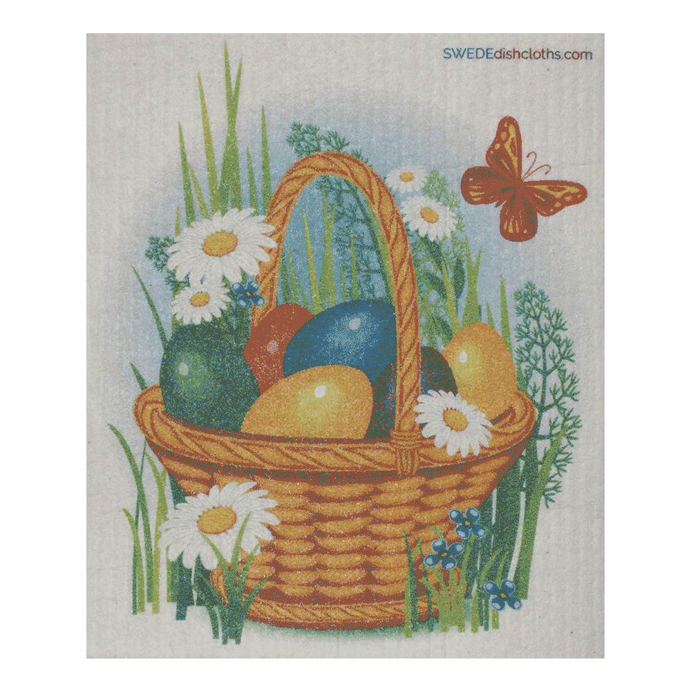 Easter Basket One Swedish Dishcloth - SWEDEdishcloths.com