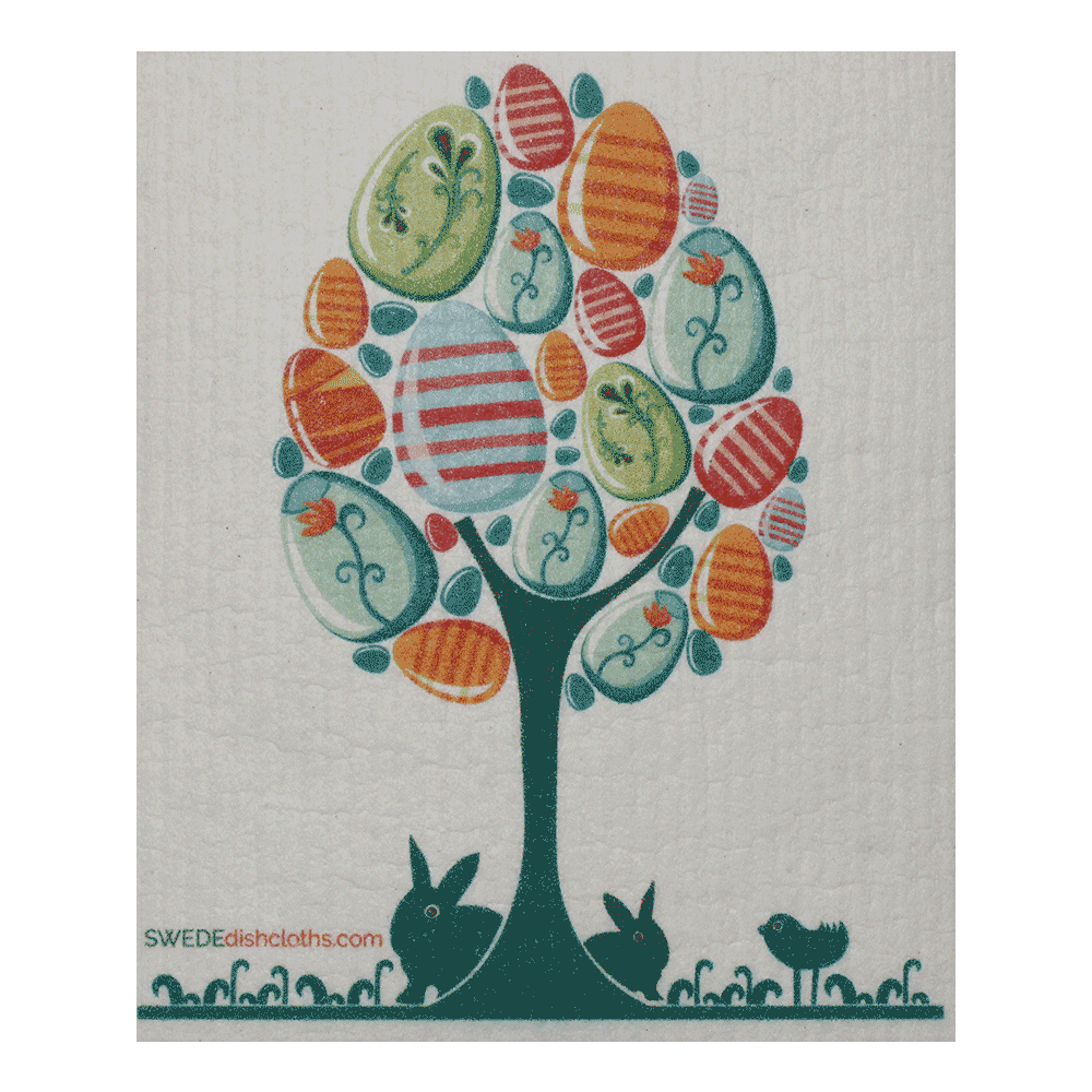 Easter Egg Tree One Swedish Dishcloth - SWEDEdishcloths.com
