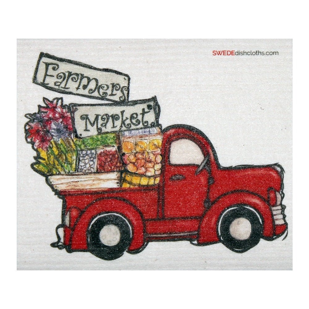 Farmers Market Truck ONE each Swedish Dishcloth | ECO Friendly Absorbent Cleaning Cloth | Reusable Cleaning Wipes - SWEDEdishcloths.com