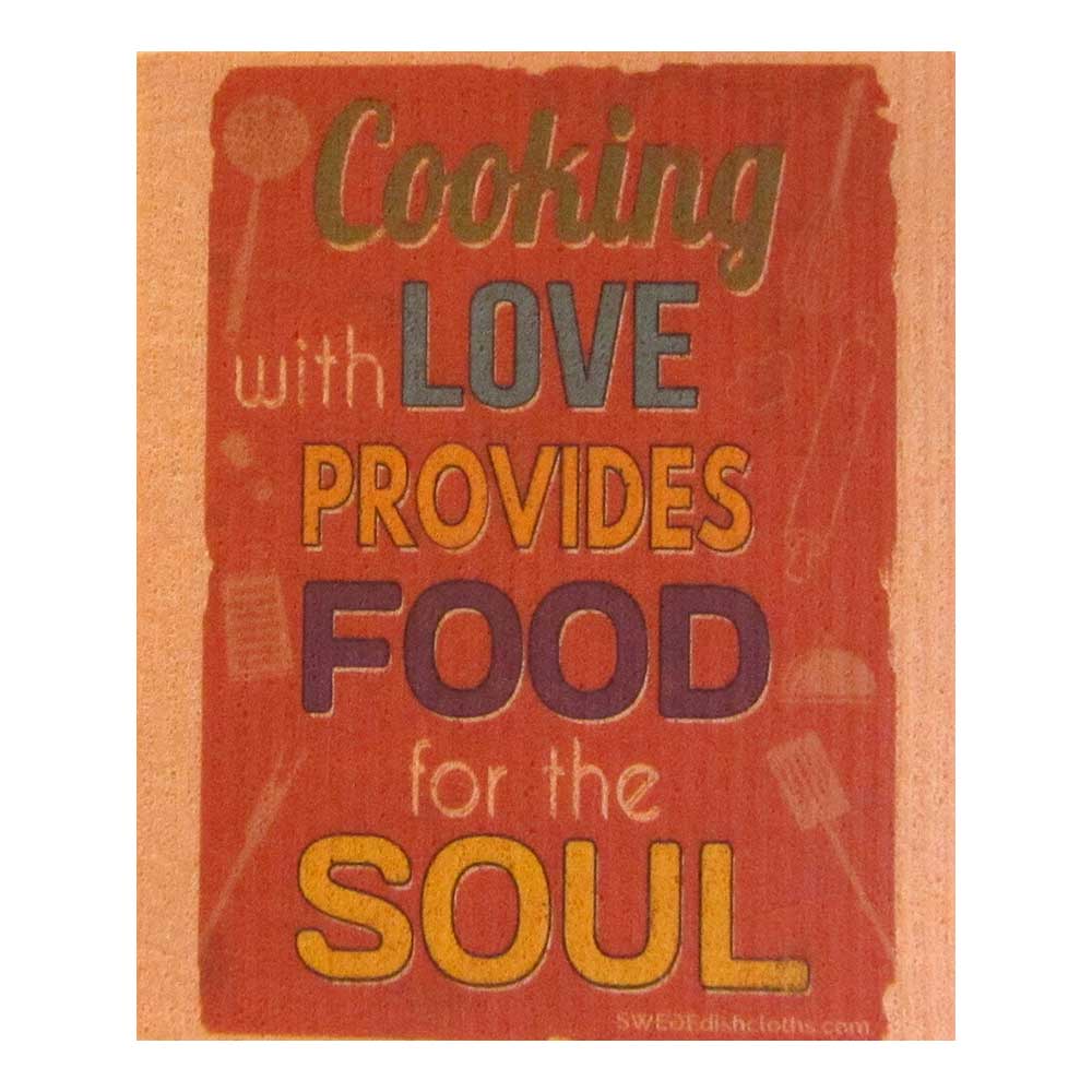 Food for the Soul on Orange One cloth Swedish Dishcloths | ECO Friendly Absorbent Cleaning Cloth - SWEDEdishcloths.com