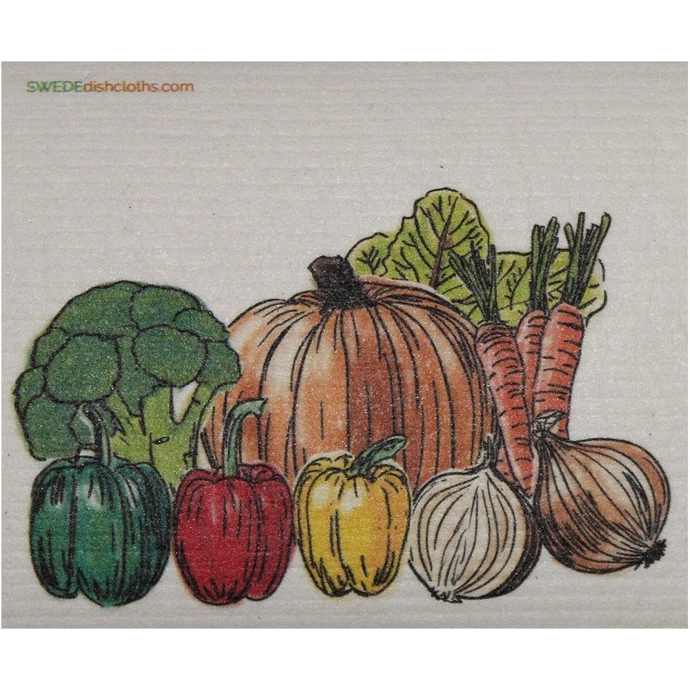 Fresh Vegetables ONE each Swedish Dishcloth | ECO Friendly Absorbent Cleaning Cloth | Reusable Cleaning Wipes - SWEDEdishcloths.com