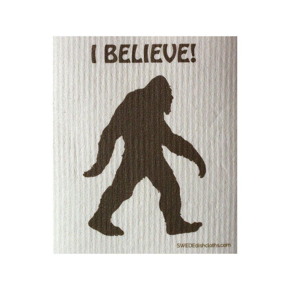 I Believe Bigfoot ONE each Swedish Dishcloth | ECO Friendly Absorbent Cleaning Cloth | Reusable Cleaning Wipes - SWEDEdishcloths.com