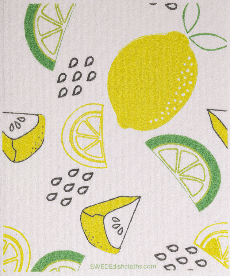 Lemon Swedish Dishcloth Set of 4