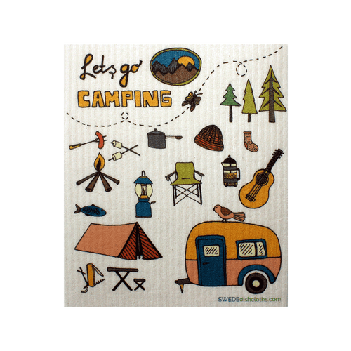 Lets go Camping One cloth Swedish Dishcloths | ECO Friendly Absorbent Cleaning Cloth - SWEDEdishcloths.com