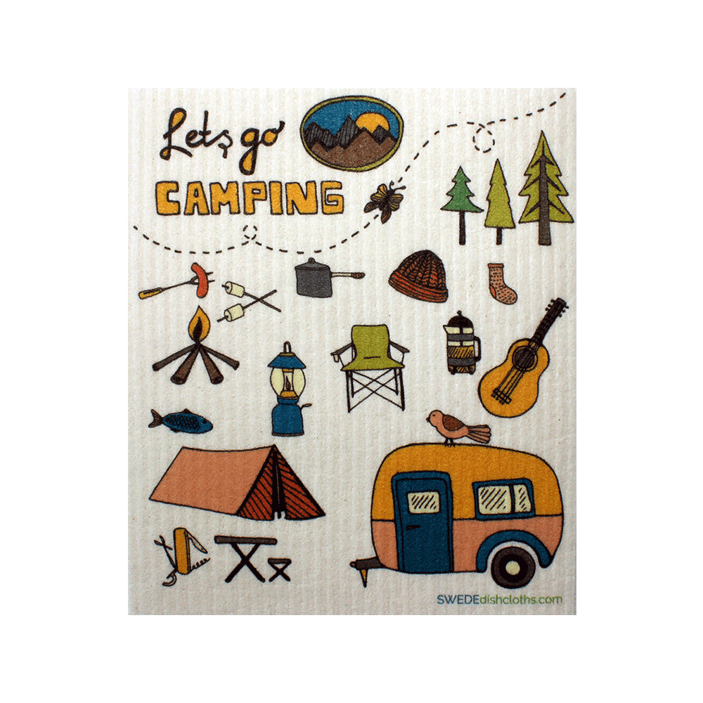 Lets go Camping One cloth Swedish Dishcloths | ECO Friendly Absorbent Cleaning Cloth - SWEDEdishcloths.com