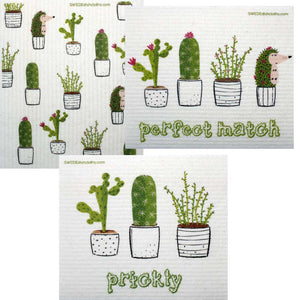 Mixed Cactus Set of 3 cloths (One of each design) Swedish Dishcloths ECO Absorbent Cleaning Cloth - SWEDEdishcloths.com