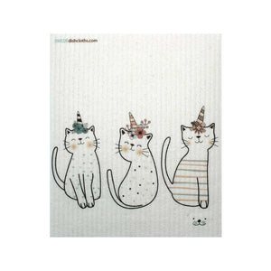 Mixed Caticorn Set of 3 cloths (One of each design) Swedish Dishcloths ECO Absorbent Cleaning Cloth - SWEDEdishcloths.com