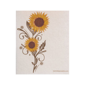 Mixed Sunflowers Set of 4 Swedish Dishcloths (One of each design) - SWEDEdishcloths.com