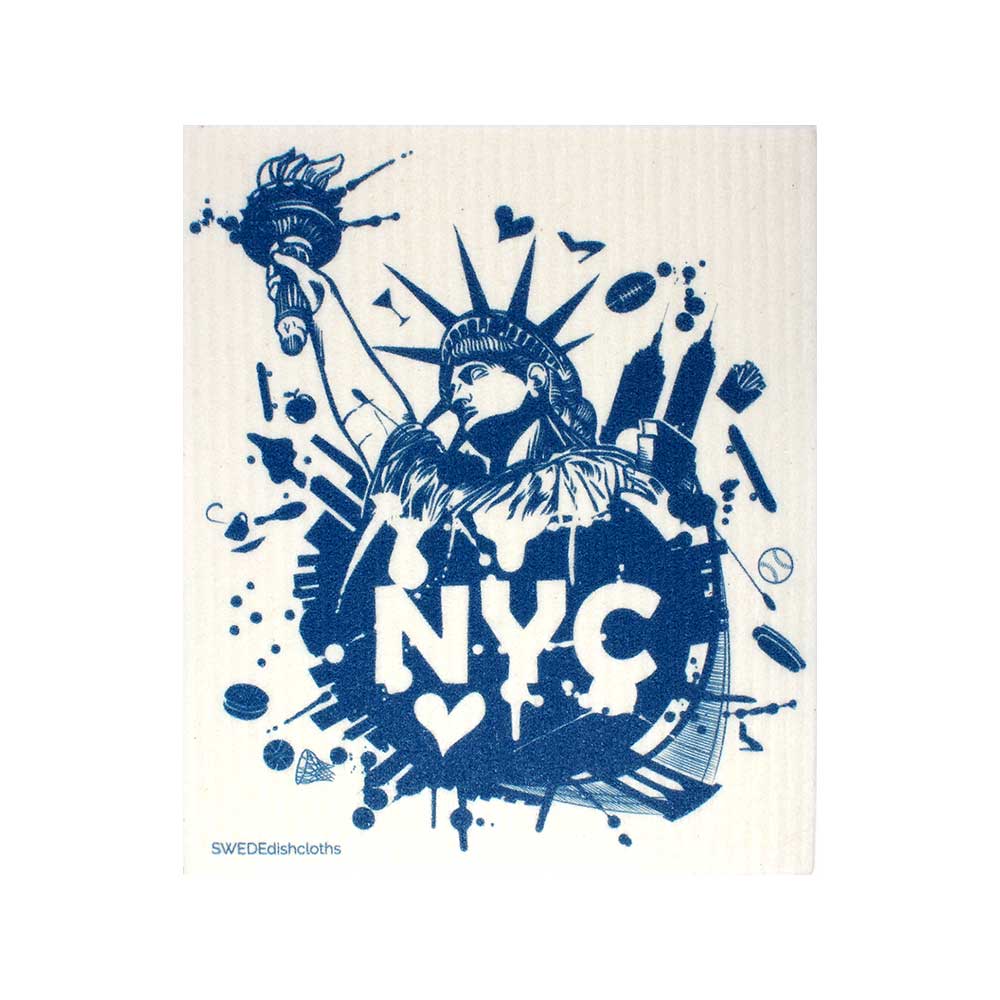 NYC Blue Liberty One cloth Swedish Dishcloths | ECO Friendly Absorbent Cleaning Cloth - SWEDEdishcloths.com