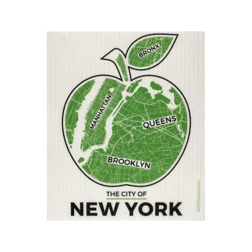 NYC Green Apple One cloth Swedish Dishcloths | ECO Friendly Absorbent Cleaning Cloth - SWEDEdishcloths.com