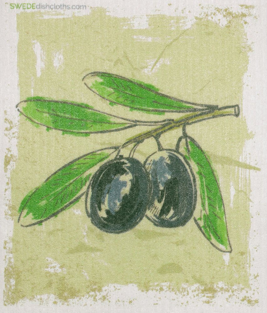 Olive Branch Single | ECO Friendly Absorbent Cleaning Cloth - SWEDEdishcloths.com