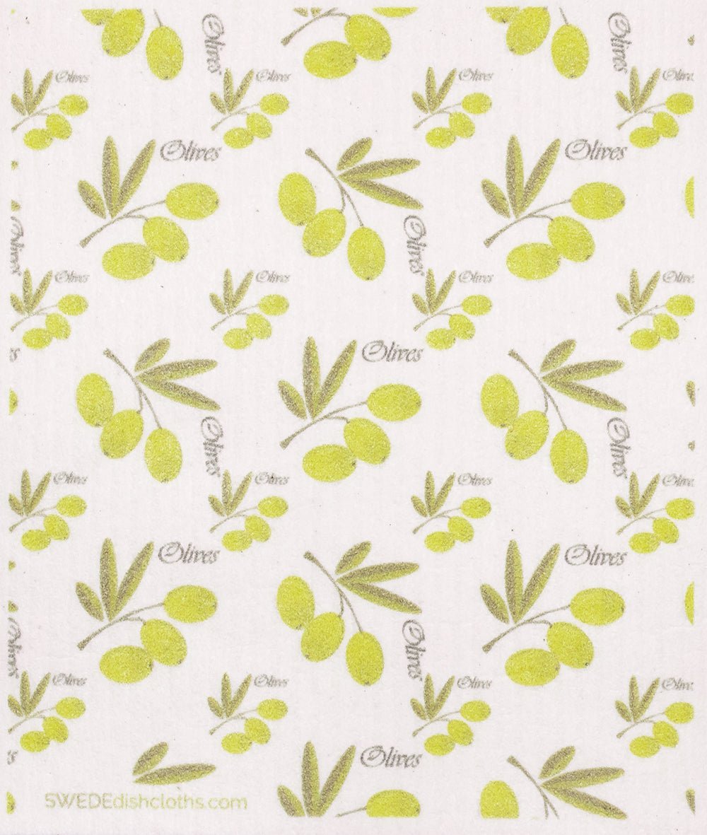 Olive Collage Single | ECO Friendly Absorbent Cleaning Cloth - SWEDEdishcloths.com