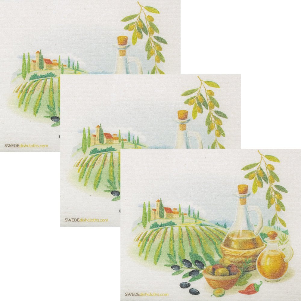 Olive Farm Set of 3 Swedish Dishcloths - SWEDEdishcloths.com