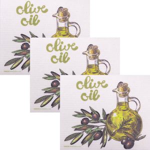 Olive Oil Set of 3 Swedish Dishcloths - SWEDEdishcloths.com