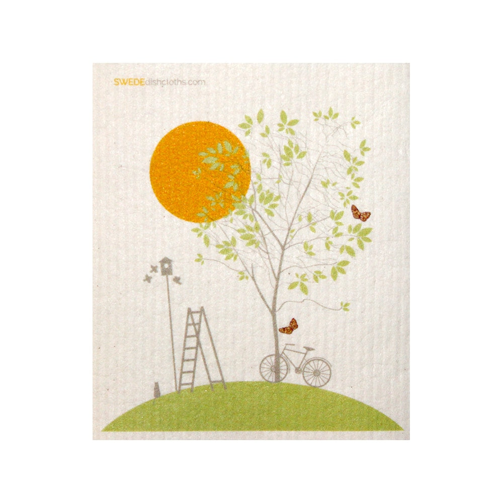 One Swedish Dishcloth Tree And Bike Design - 1