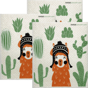 Orange Llama Set of 3 Swedish Dishcloths - SWEDEdishcloths.com