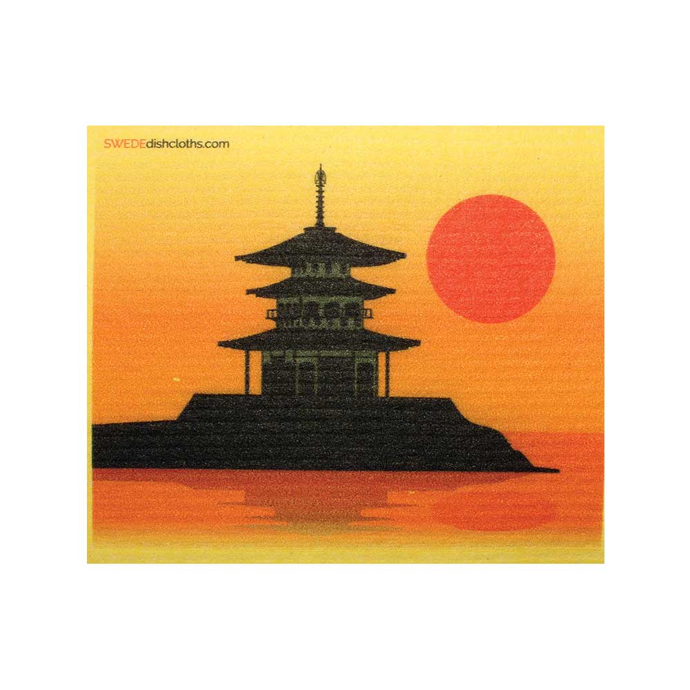 Pagoda Silhouette One cloth Swedish Dishcloths | ECO Friendly Absorbent Cleaning Cloth - SWEDEdishcloths.com