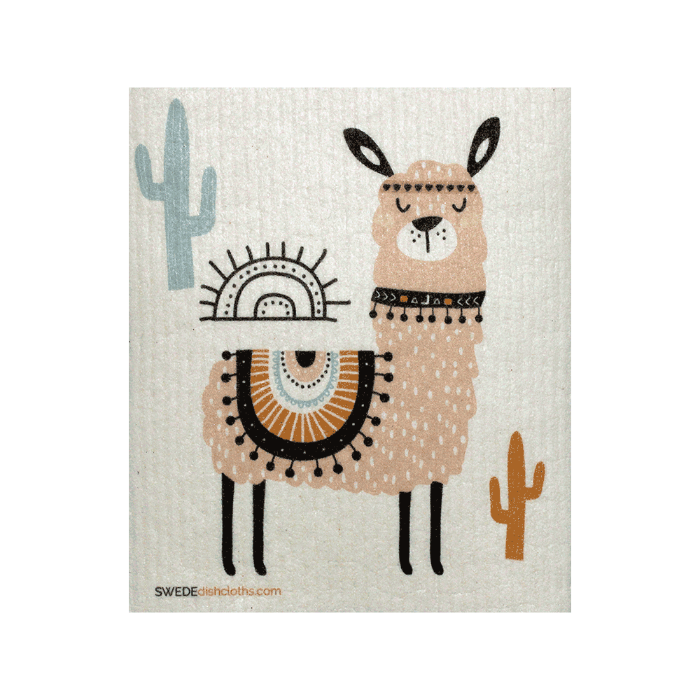 Pink Llama One Swedish Dishcloth - SWEDEdishcloths.com