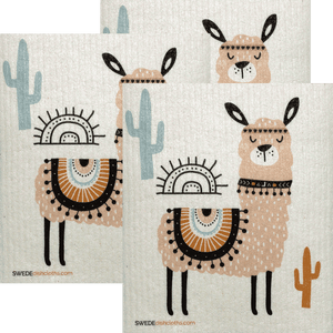 Pink Llama Set of 3 Swedish Dishcloths - SWEDEdishcloths.com