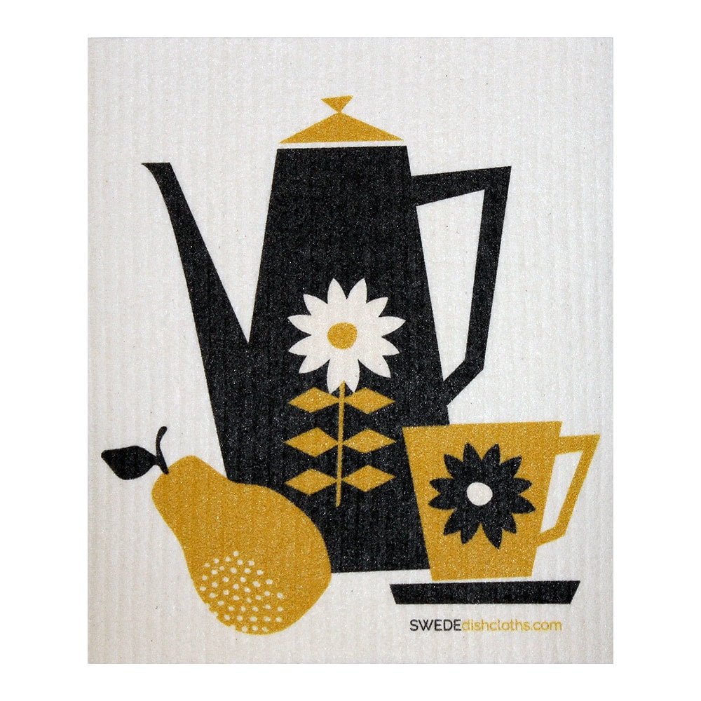 Retro Coffee Collection ONE each Swedish Dishcloth | ECO Friendly Absorbent Cleaning Cloth | Reusable Cleaning Wipes - SWEDEdishcloths.com