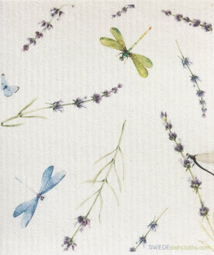 Swedish Dishcloth Dragonfly Lavender Single Spongecloth - SWEDEdishcloths.com