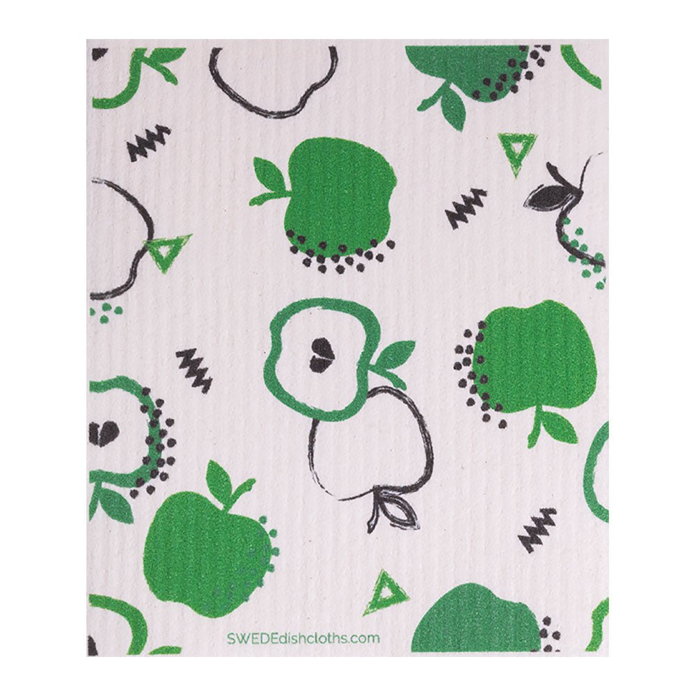 Swedish Dishcloth (Green Apples) Single Paper Towel Replacement| Swededishcloths - SWEDEdishcloths.com