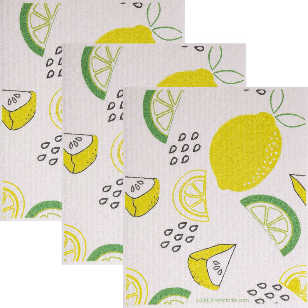 Swedish Dishcloth (Lemon Lime) Set of 3 Paper Towel Replacements | Swededishcloths - SWEDEdishcloths.com