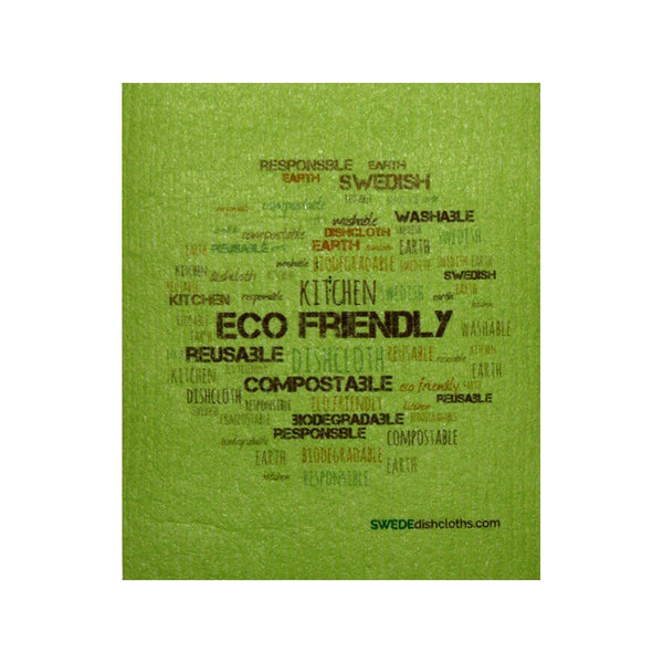 Swedish Dishcloth One Swedish Dishcloth Eco Wordcloud On Green Design - 1