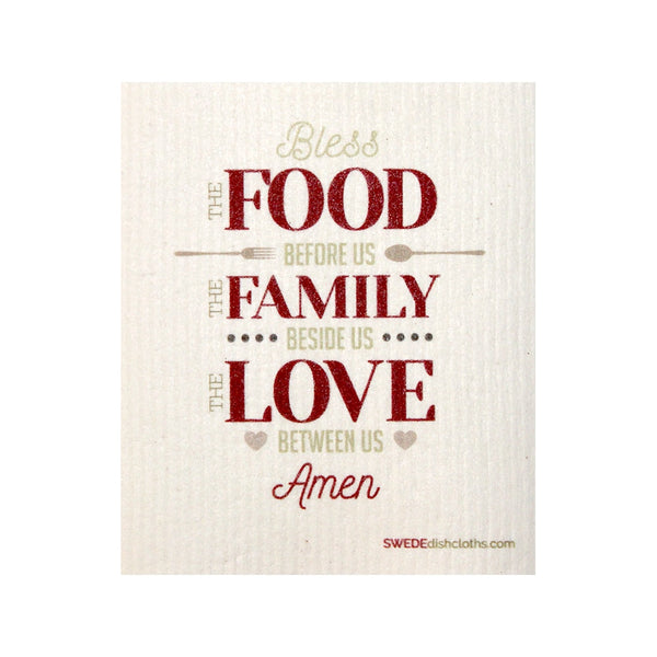 Swedish Dishcloth One Swedish Dishcloth Food-Family-Love Design - 1