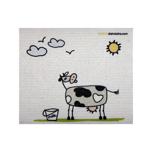 Swedish Dishcloth One Swedish Dishcloth Fun Cow In Sun Design - 1