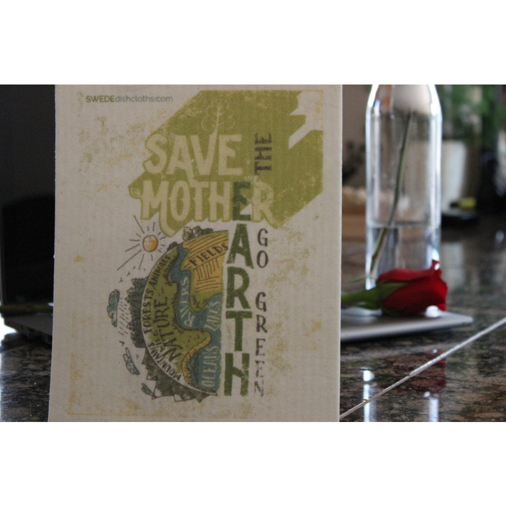 Swedish Dishcloth One Swedish Dishcloth Save Mother Earth Design - 1