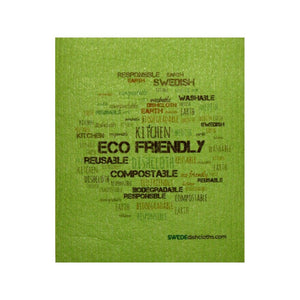 Swedish Dishcloth One Swedish Dishcloth ECO WordCloud on Green Design - SWEDEdishcloths.com