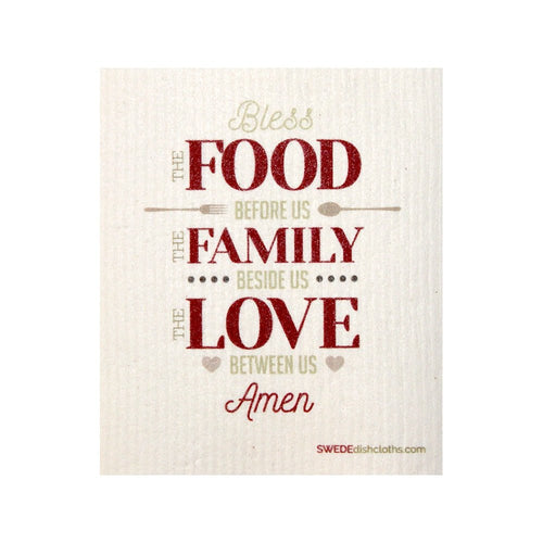 Swedish Dishcloth One Swedish Dishcloth Food-Family-Love Design - SWEDEdishcloths.com