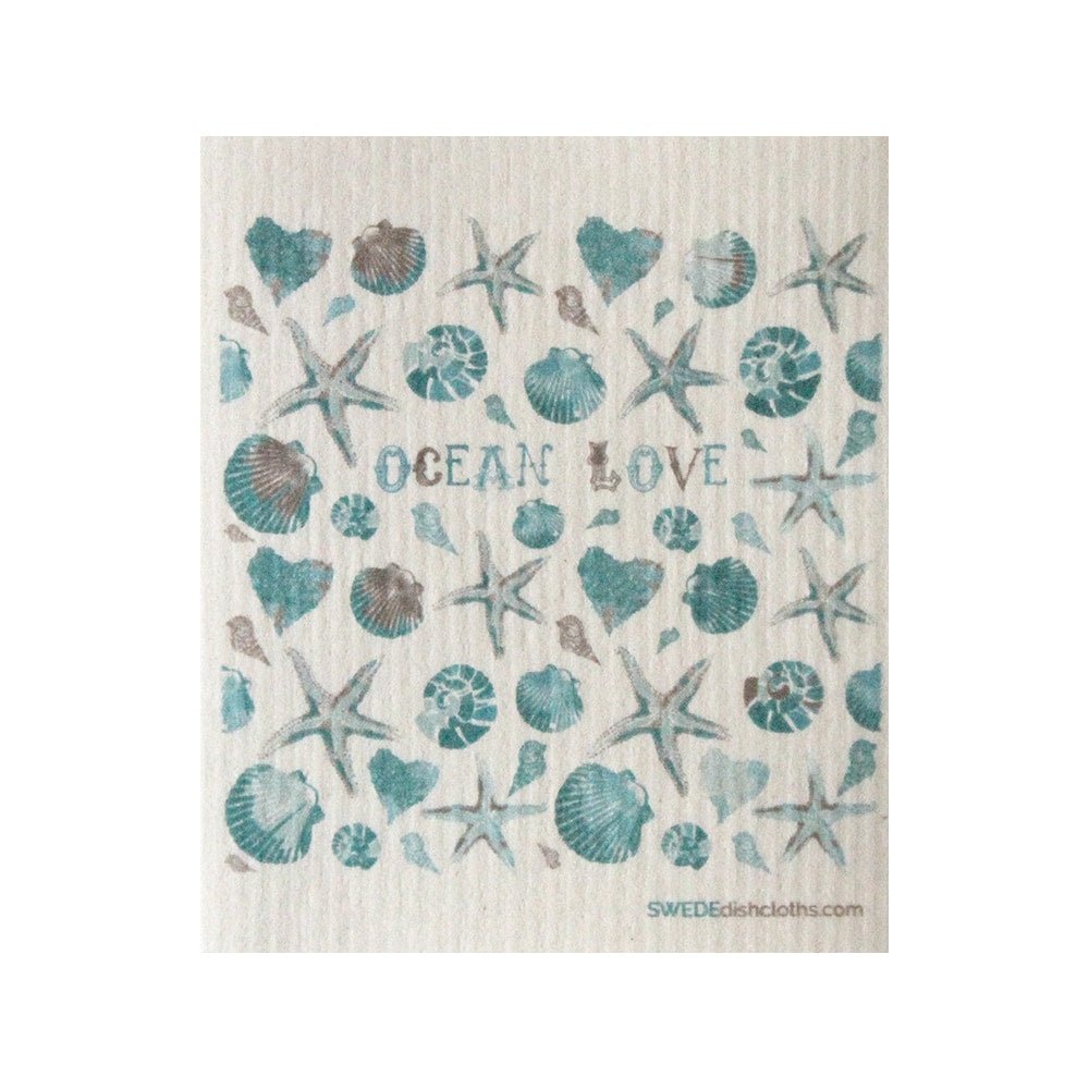 Swedish Dishcloth One Swedish Dishcloth Ocean Love Design - SWEDEdishcloths.com