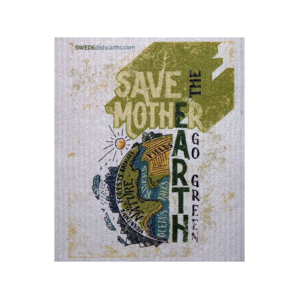 Swedish Dishcloth One Swedish Dishcloth Save Mother Earth Design - SWEDEdishcloths.com