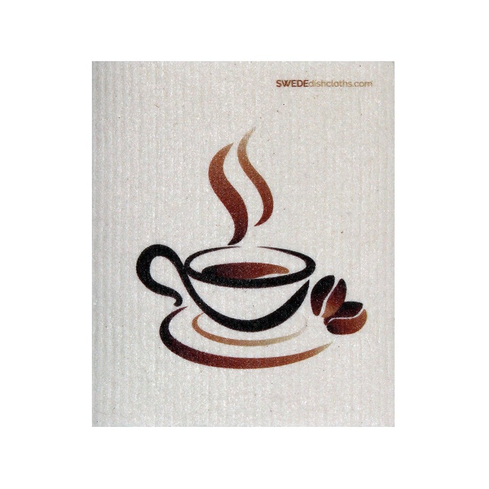 Swedish Dishcloth One Swedish Dishcloth Steaming Coffee Design - SWEDEdishcloths.com
