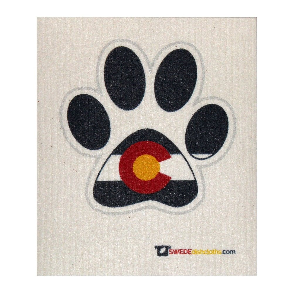 Swedish Dishcloth One Swedish Dishcloth with Colorado Dog Paw - SWEDEdishcloths.com