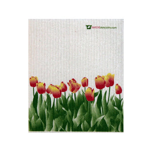 Swedish Dishcloth Orange Tulips - Single Cloth | Reusable - 1