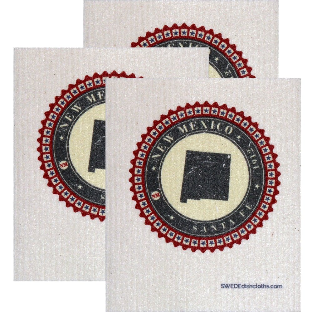 Swedish Dishcloth Set of 3 each Swedish Dishcloth Badge Design - New Mexico - SWEDEdishcloths.com
